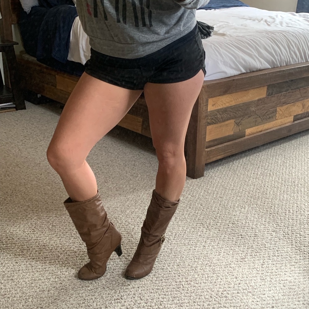 Clark’s heeled brown boots!